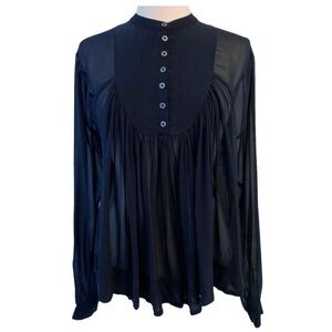 ALL SAINTS Sarrau Smock 100% Silk Top Blouse 6